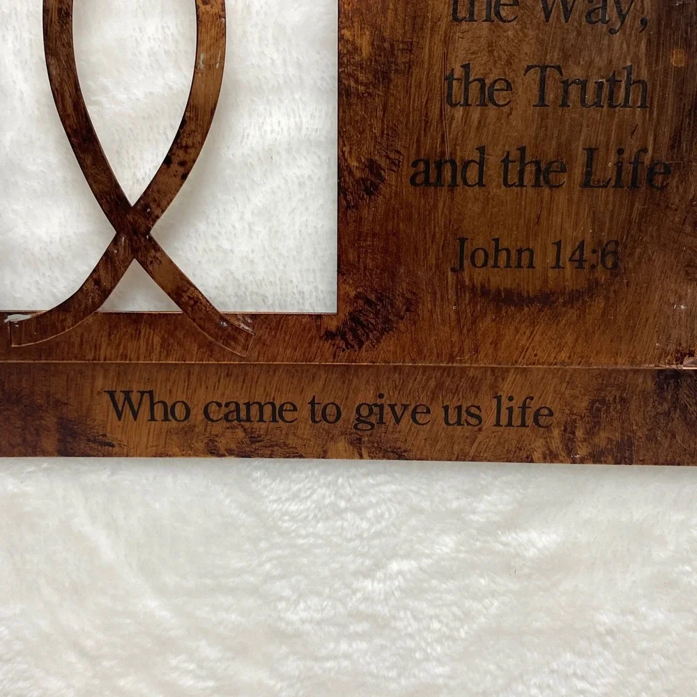 Copper Religious‎ Wall Art John 14:6 Fish Symbol Christian Home Decor Rustic
